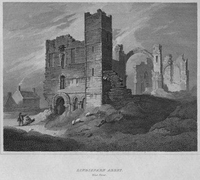 Lindisfarne Abbey. Westfront, 1814 von John Greig