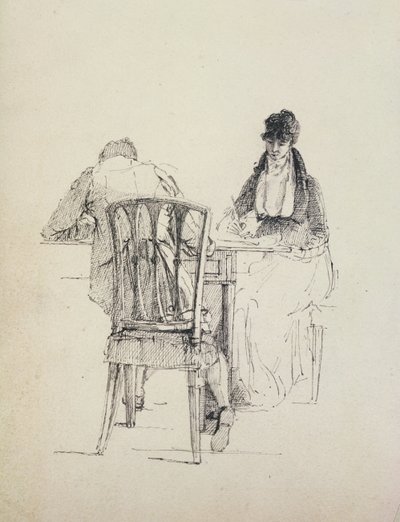 Ein Mann beim Lesen, ca. 1804-30 von John Harden