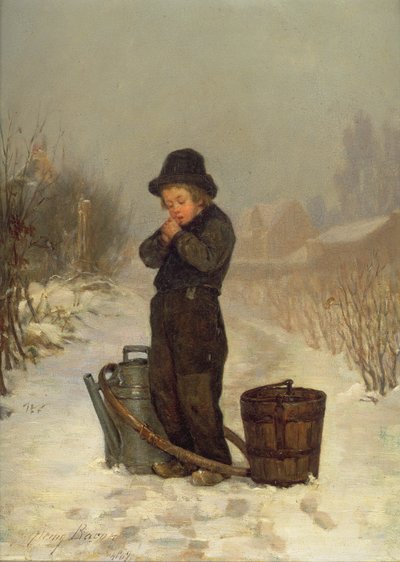 Er wärmt seine Hände, 1867 von John Henry Frederick Bacon