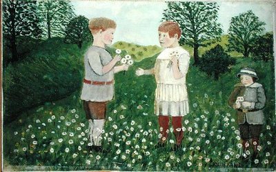 Kinder pflücken Gänseblümchen von John Kane
