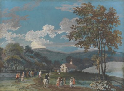 Eine Landkirche zwischen Hügeln von John Laporte