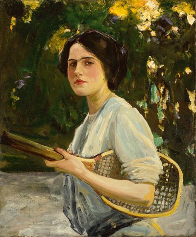 Eileen Lavery mit einem Tennisschläger von John Lavery