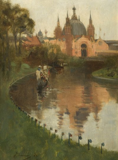 Kelvingrove, Blick vom Fluss, 1888 von John Lavery