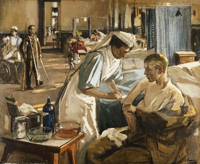 Die ersten Verwundeten, London Hospital von John Lavery