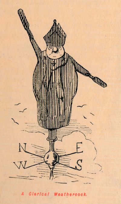 Ein klerikaler Wetterhahn, um 1860 von John Leech
