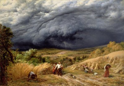 Sturm bei der Ernte, 1856 von John Linnell