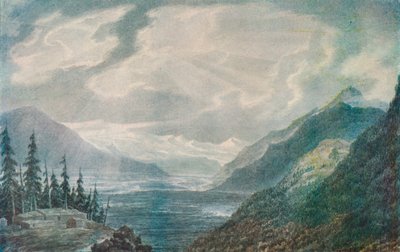 Ein alpines Tal, 18. Jahrhundert von John Robert Cozens