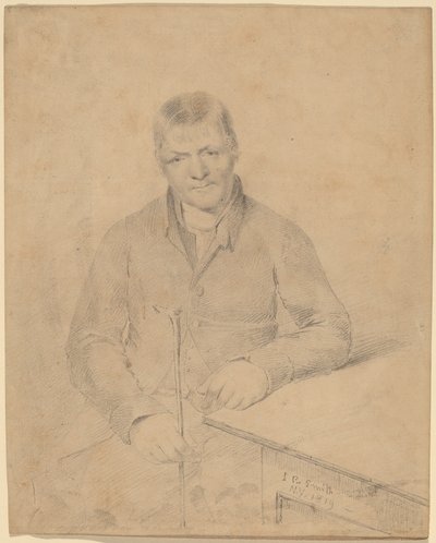 Mann, der an einem Tisch sitzt von John Rubens Smith