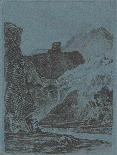 Burg über einem Wasserfall von John Sell Cotman