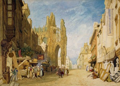 Straßenszene in Alençon, Normandie von John Sell Cotman
