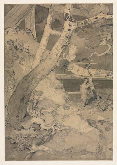Reisender in einer Waldlandschaft, 1806 von John Sell Cotman