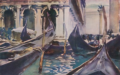 Gondeln bei der Piazzetta, um 1904, 1925 von John Singer Sargent