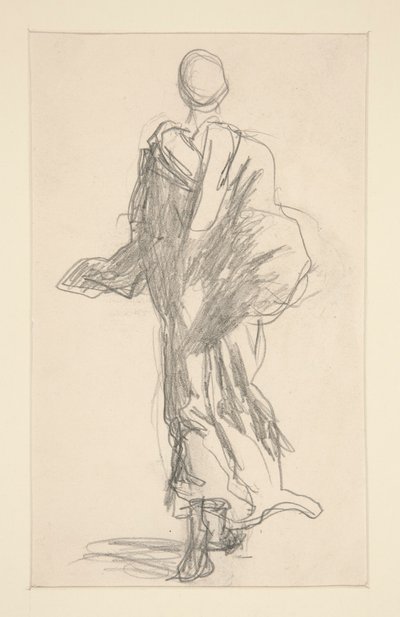 Rückansicht einer drapierten Figur von John Singer Sargent