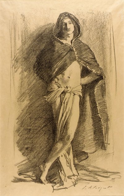 Studie eines jungen Mannes (mit Umhang) von John Singer Sargent