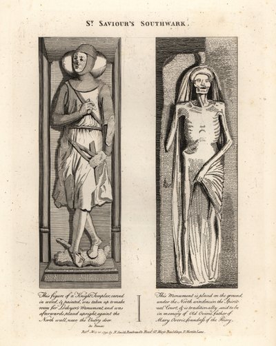 Grabfiguren in St. Saviour’s Southwark von John Thomas Smith