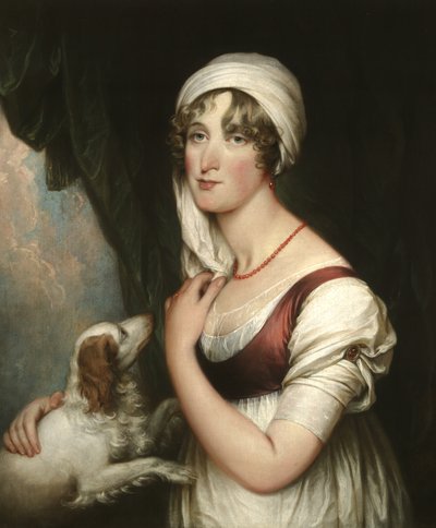 Sarah Trumbull mit einem Spaniel von John Trumbull