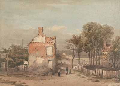 Die Themse nahe der Strafanstalt, Millbank, London von John Varley