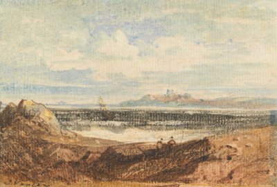 Ansicht der zerklüfteten Küste, Bamburgh, Northumberland von John Varley