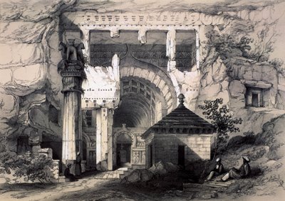 Karli, Eingang der Großen Chaitya-Höhle, 1845 von John Weale