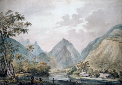 Blick auf das Vaitepiha-Tal, Tahiti, 1777 von John Webber