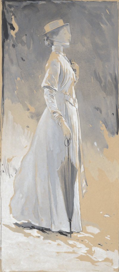 Junge Frau in Weiß: Miss Cynthia von John White Alexander