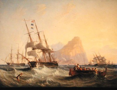 Kriegsschiffe unter Segeln in Gibraltar von John Wilson Carmichael