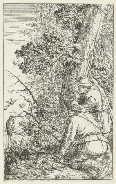 Vogeljäger mit Eule von Jonas Umbach