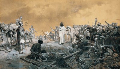 Die Ankunft auf Golgatha von José Echenagusia Errazquin