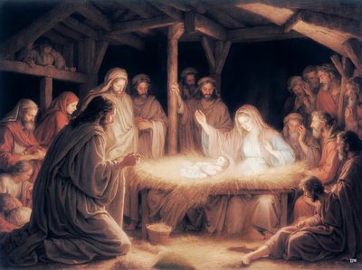 Jesus in der Krippe von Josef Johann Michel