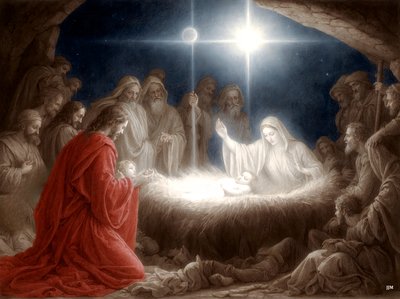 Jesus in der Krippe von Josef Johann Michel