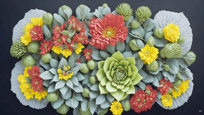 Mandala: Kalanchoe-Elemente_02 von Josef Johann Michel