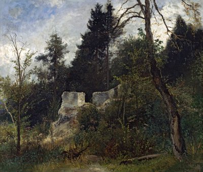 Landschaft mit Ruine von Josef Wenglein