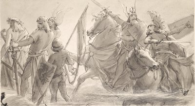 Germanen ziehen in die Schlacht von Joseph Eugen Hörwarter