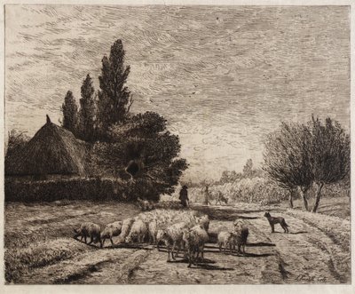 Dorfstraße in Frankreich von Joseph Foxcroft Cole