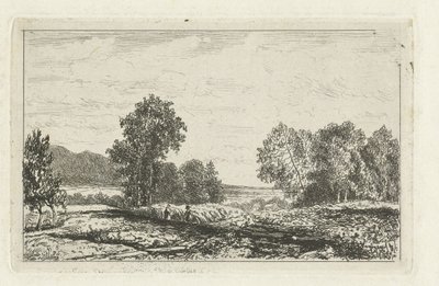 Landschaft mit zwei Figuren von Joseph Hartogensis