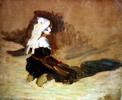 Das kniende bretonische Mädchen von Joseph Milner Kite