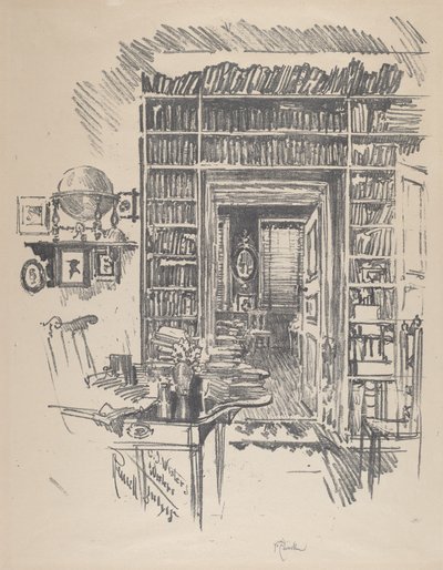 Bücherzimmer bei Dr. Wister von Joseph Pennell