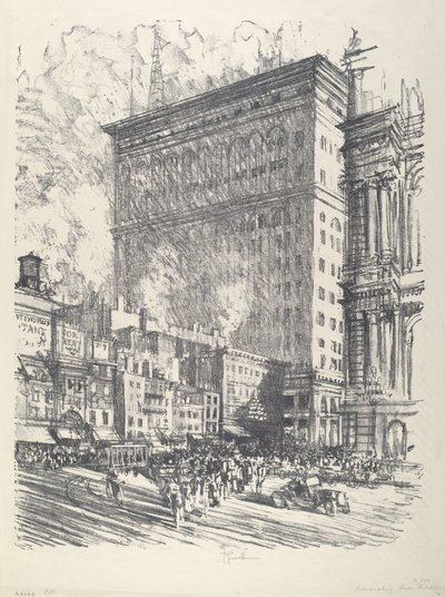 Rathausplatz und Wanamaker-Gebäude von Joseph Pennell