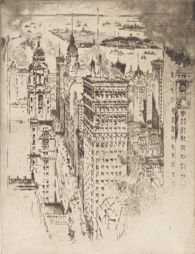 Goldene Gesims, Nr. II, 1915 von Joseph Pennell