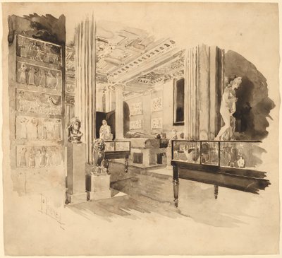 Innenraum, Fitzwilliam Museum von Joseph Pennell