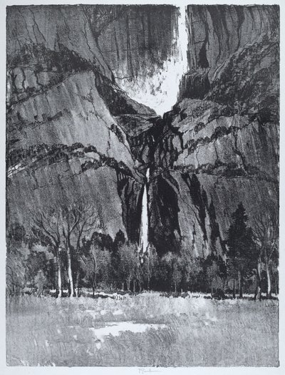 Untere Wasserfälle, Yosemite von Joseph Pennell