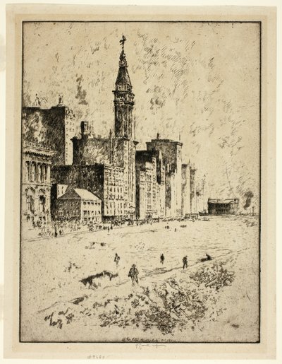 Michigan Avenue, Chicago (Die schmutzige Stadt) von Joseph Pennell