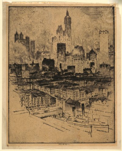 New York von der Brooklyn Bridge von Joseph Pennell
