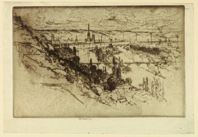 Rouen von Bon Secours von Joseph Pennell