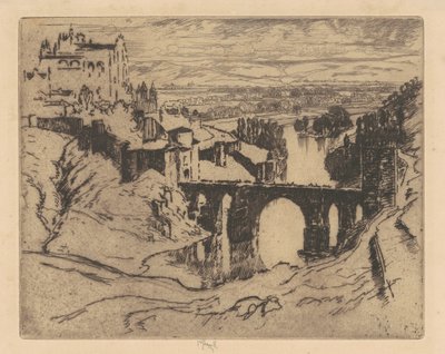 St. Martins Brücke, Toledo, 1904 von Joseph Pennell