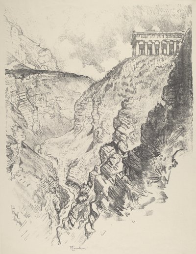Tempel über der Schlucht, Segesta von Joseph Pennell