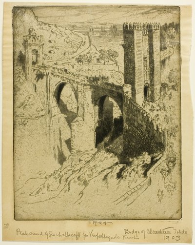 Die Brücke von Alcantara, Toledo von Joseph Pennell