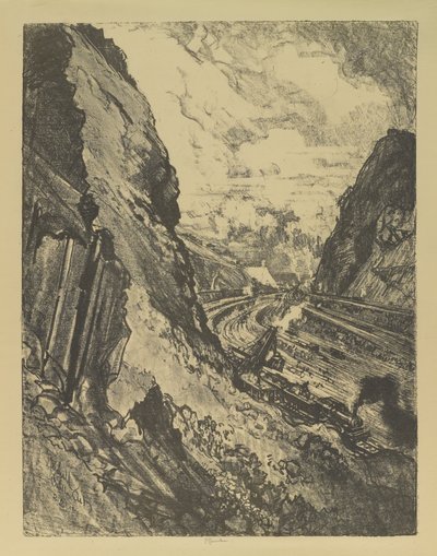 Der Schnitt Richtung Culebra von Joseph Pennell