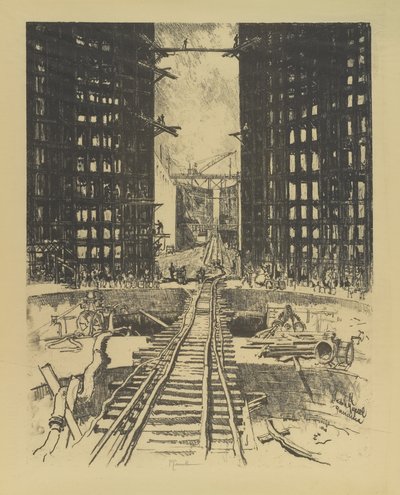 Die Tore der Pedro Miguel-Schleuse, 1912 von Joseph Pennell