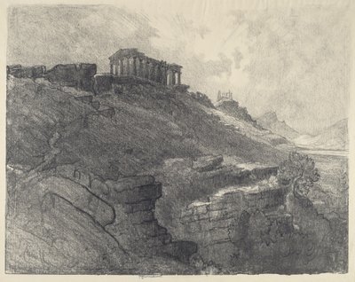 Die Tempel an der Wand, Girgenti, 1913 von Joseph Pennell
